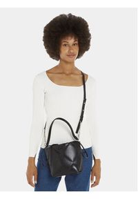 Calvin Klein Torebka Quilt K60K611666 Czarny. Kolor: czarny. Materiał: skórzane