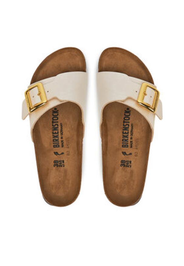 Birkenstock Klapki Catalina Cushion Buckle 1029393 Écru. Kolor: kremowy. Materiał: skóra