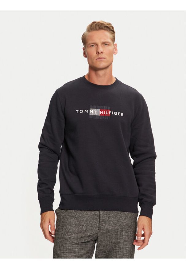 TOMMY HILFIGER - Tommy Hilfiger Bluza MW0MW35541 Granatowy Regular Fit. Kolor: niebieski. Materiał: syntetyk, bawełna
