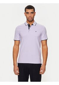 Jack & Jones - Jack&Jones Polo Jjepaulos 12136668 Fioletowy Slim Fit. Typ kołnierza: polo. Kolor: fioletowy. Materiał: bawełna