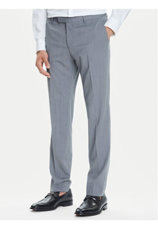 BOSS Garnitur H-Huge 50546087 Szary Slim Fit. Kolor: szary. Materiał: syntetyk