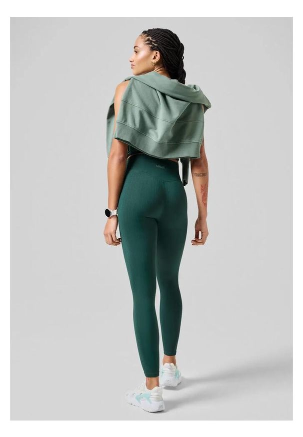 CASALL - Damskie legginsy bezszwowe z wysokim stanem Casall Multi Rib. Stan: podwyższony. Kolor: zielony. Sport: joga i pilates, fitness