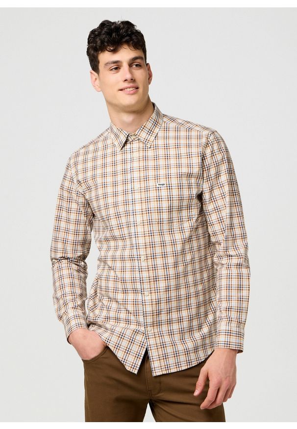 Wrangler - MESKA KOSZULA WRANGLER 1 PKT POPLIN SHIRT WHITE 112371402