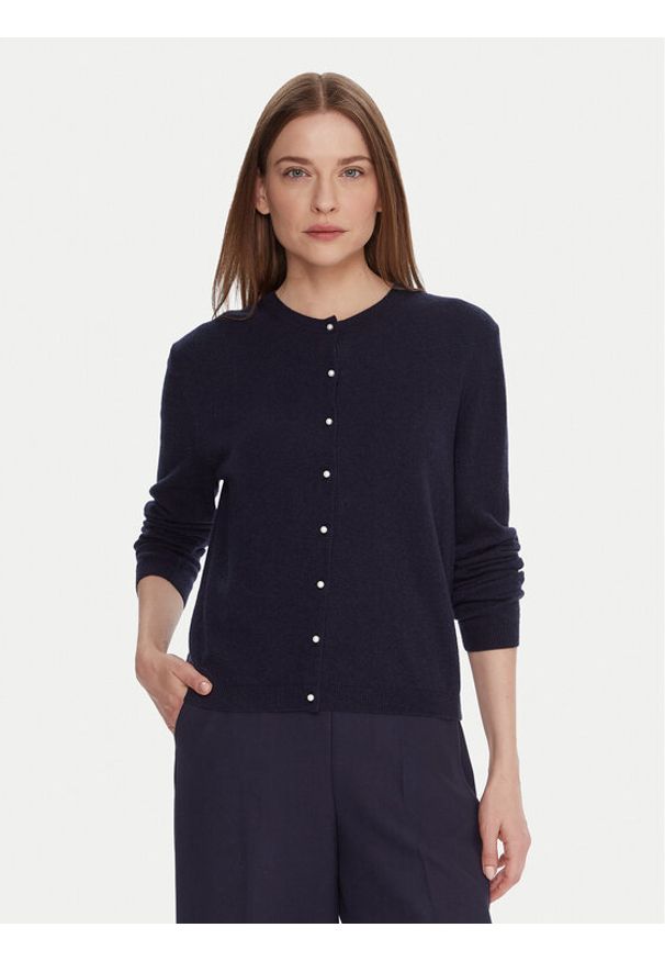 United Colors of Benetton - United Colors Of Benetton Kardigan 1002D501U Granatowy Regular Fit. Kolor: niebieski. Materiał: wełna