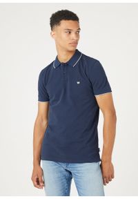 Wrangler - WRANGLER POLO SHIRT MĘSKA KOSZULKA POLO NAVY W7BHK4114 112324466. Typ kołnierza: polo