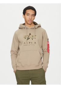 Alpha Industries Bluza Camo Tpu 146337 Beżowy Regular Fit. Kolor: beżowy. Materiał: bawełna