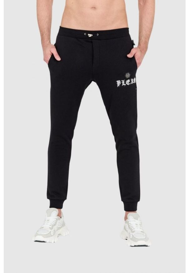 Philipp Plein - PHILIPP PLEIN Czarny dres męski z gotyckim logo. Kolor: czarny. Materiał: dresówka