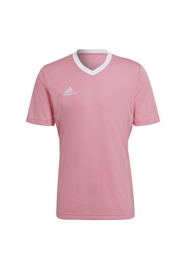 Adidas - Koszulka piłkarska męska adidas Entrada 22 Jersey. Kolor: różowy. Materiał: jersey. Sport: piłka nożna
