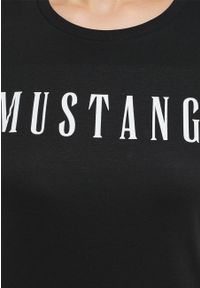 Mustang - MUSTANG Alina C Tee Logo Damski T-shirt Koszulka Black 1013222 4142