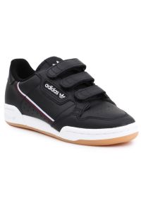 Buty Adidas Continental 80 Strap Jr EE5360 czarne. Okazja: na co dzień. Zapięcie: rzepy. Kolor: czarny. Materiał: skóra, syntetyk, guma, materiał
