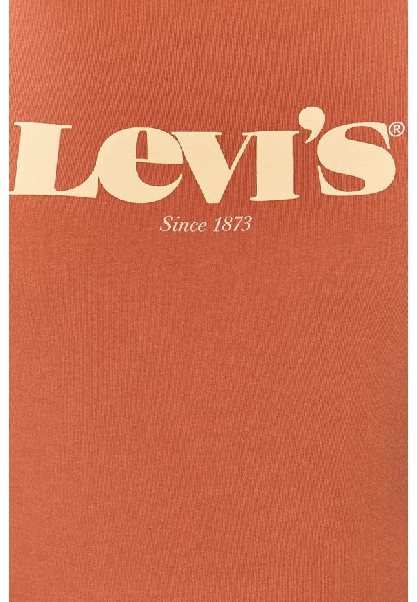 Levi's® - Levi's - T-shirt. Okazja: na co dzień, na spotkanie biznesowe. Kolor: pomarańczowy. Wzór: nadruk. Styl: biznesowy, casual
