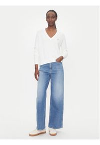 Tommy Jeans Sweter Essential DW0DW19888 Biały Regular Fit. Kolor: biały. Materiał: bawełna #2