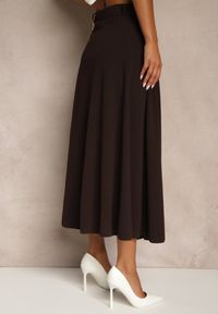 Renee - Brązowa Spódnica o Rozkloszowanym Kroju Melobia. Okazja: na co dzień. Stan: podwyższony. Kolor: brązowy. Styl: casual, elegancki #3