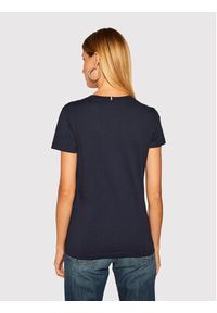 TOMMY HILFIGER - Tommy Hilfiger T-Shirt Heritage V-Neck Tee WW0WW24969 Granatowy Regular Fit. Kolor: niebieski. Materiał: bawełna #4