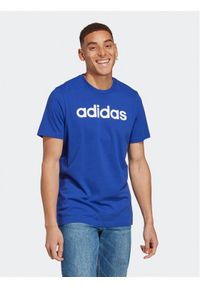 Adidas - adidas T-Shirt Essentials Single Jersey Linear Embroidered Logo T-Shirt IC9279 Niebieski Regular Fit. Kolor: niebieski. Materiał: bawełna #1