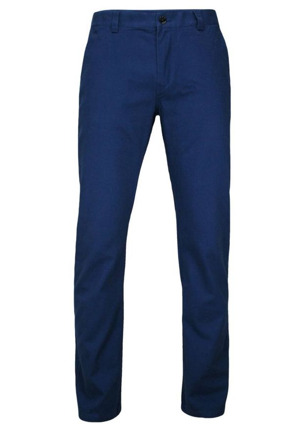 Chiao - Eleganckie, Męskie Spodnie, 100% BAWEŁNA, Chinosy, Ciemnogranatowe. Kolor: niebieski. Materiał: bawełna. Styl: elegancki