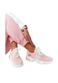 Damskie Sportowe Buty Skarpetkowe GOE HH2N4019 Różowe białe. Kolor: różowy, wielokolorowy, biały. Materiał: materiał, skóra. Szerokość cholewki: normalna #7