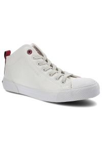 Białe Trampki Cross Jeans Damskie Stylowe Buty. Kolor: biały. Materiał: materiał, skóra ekologiczna. Szerokość cholewki: normalna. Wzór: aplikacja, jednolity. Styl: elegancki #1
