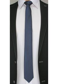 Oryginalny Krawat Męski w Drobny Wzorek - 6 cm - Alties, Atramentowy. Kolor: niebieski. Materiał: tkanina. Styl: klasyczny, elegancki, wizytowy