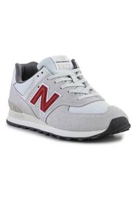 Buty do chodzenia męskie New Balance 574. Zapięcie: sznurówki. Kolor: wielokolorowy, szary. Materiał: materiał, skóra, syntetyk. Szerokość cholewki: normalna. Model: New Balance 574. Sport: turystyka piesza