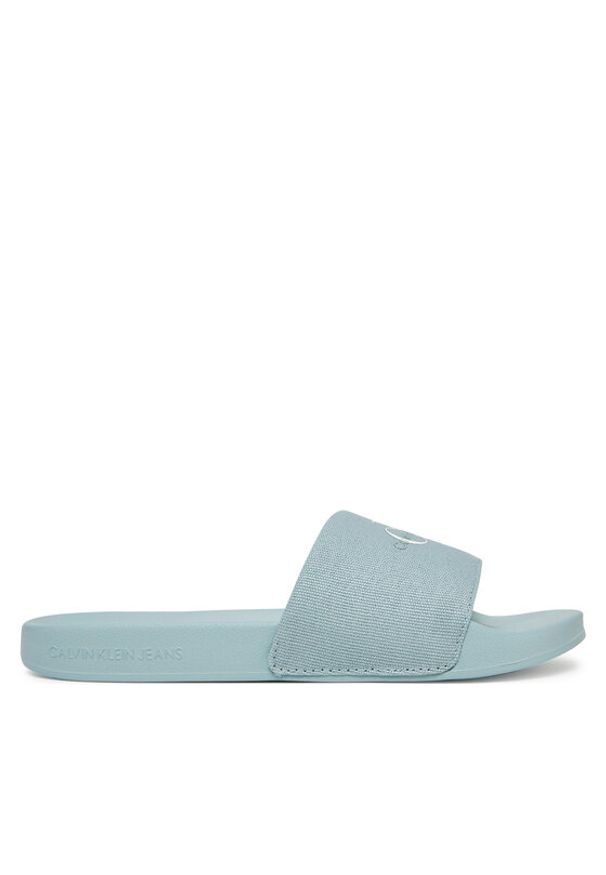 Calvin Klein Jeans Klapki Slide Monogram Wn YW0YW01835 Niebieski. Kolor: niebieski. Materiał: materiał