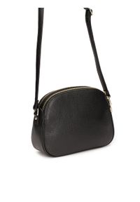 Kazar - Klasyczna czarna torebka skórzana na pasku. Kolor: czarny. Wzór: aplikacja. Materiał: skórzane. Styl: klasyczny #2
