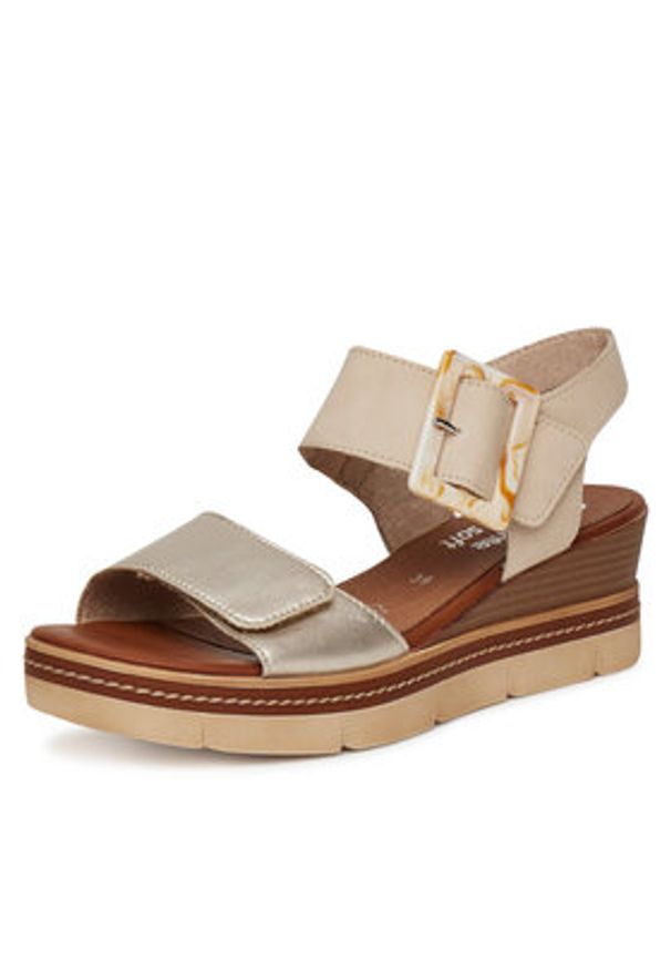 Remonte Sandały D2L53-60 Beżowy. Kolor: beżowy. Materiał: skóra