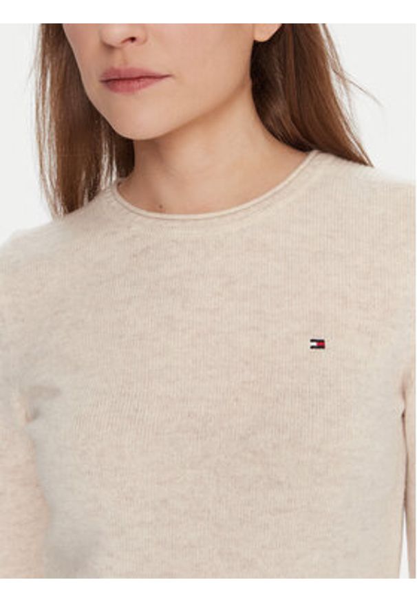 TOMMY HILFIGER - Tommy Hilfiger Sweter WW0WW40264 Écru Regular Fit. Materiał: wełna