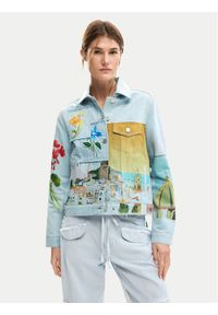 Desigual Kurtka jeansowa Indi 26SWED02 Błękitny Regular Fit. Kolor: niebieski. Materiał: bawełna #1