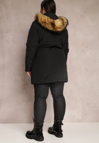 Renee - Czarna Kurtka Parka Dwustronna Deyu. Okazja: na co dzień. Kolor: czarny. Materiał: jeans, tkanina, futro. Sezon: zima, jesień. Styl: elegancki, casual #3