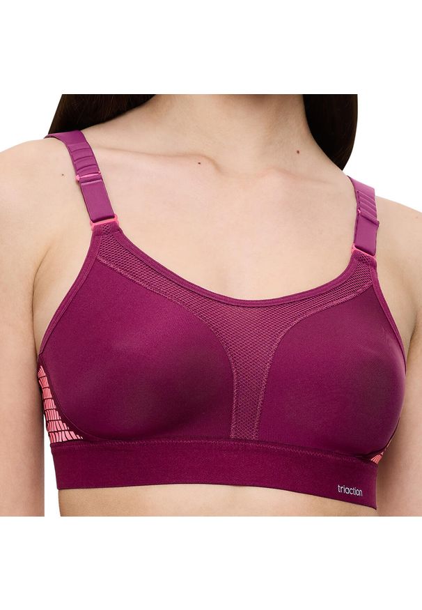 TRIACTION - Stanik do biegania Extreme Lite z wysoki poziomem podtrzymywania. Kolor: czerwony. Materiał: poliamid, elastan. Sport: bieganie