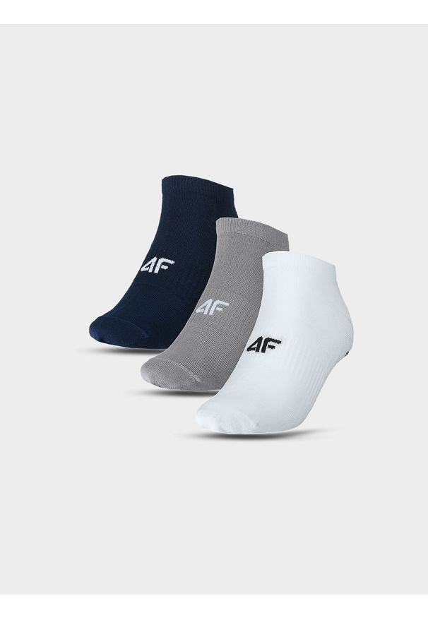4f - 4F Skarpetki casual przed kostkę (3-pack) męskie - multikolor 35-38. Kolor: wielokolorowy. Materiał: bawełna, włókno, materiał, poliamid