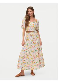 Vero Moda Bluzka Elena 10351014 Beżowy jasny Regular Fit. Kolor: beżowy. Materiał: bawełna #5