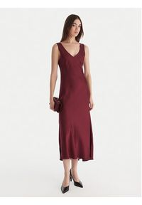 ViCOLO Sukienka koktajlowa TF0247 Bordowy Regular Fit. Kolor: czerwony. Materiał: wiskoza. Styl: wizytowy #3