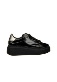 Sneakersy Bayla-159 4873 090-P Czarny Naplak 159156, Skóra lakierowana - 39. Wysokość cholewki: przed kostkę. Kolor: czarny. Materiał: skóra. Szerokość cholewki: normalna #1