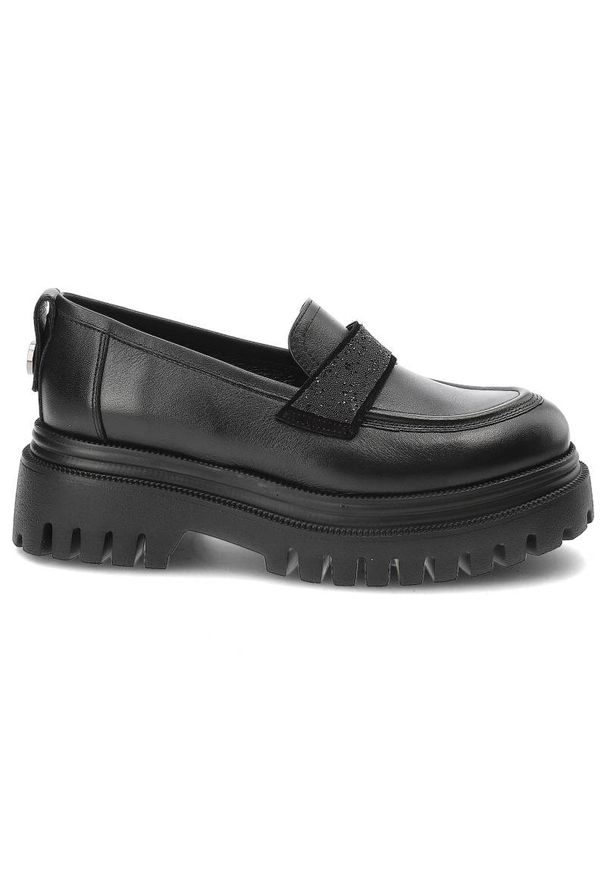 Czarne Półbuty Karino Eleganckie Skórzane Buty. Okazja: na spacer, do pracy, na co dzień. Kolor: czarny. Materiał: skóra. Szerokość cholewki: normalna. Styl: elegancki