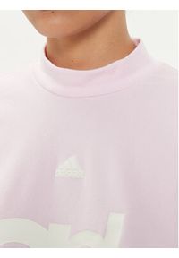 Adidas - adidas Bluza French Terry Print IS4299 Różowy Loose Fit. Kolor: różowy. Materiał: bawełna. Wzór: nadruk #3