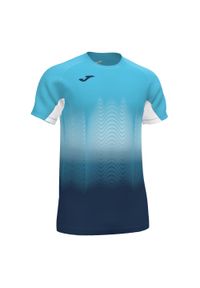 Koszulka do biegania męska Joma Elite VII. Kolor: niebieski, różowy, wielokolorowy. Długość rękawa: krótki rękaw. Długość: krótkie