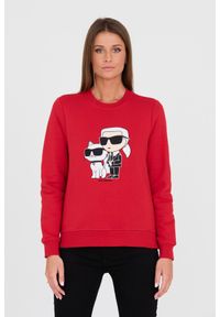 Karl Lagerfeld - KARL LAGERFELD Czerwona damska bluza Ikonik 2.0, Rozmiar XS. Kolor: czerwony