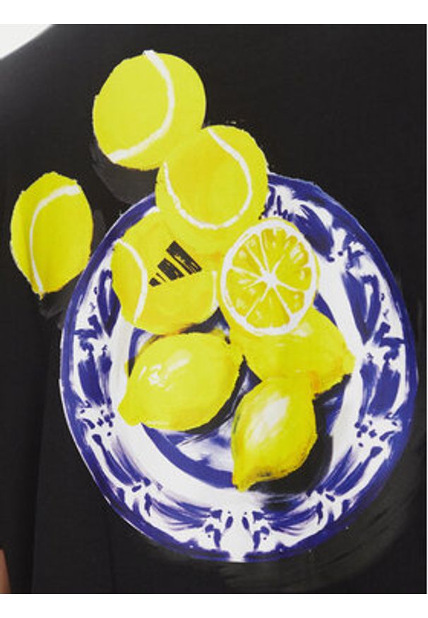 Adidas - adidas T-Shirt Lounge Still Life Lemons Graphic JN7367 Czarny Regular Fit. Kolor: czarny. Materiał: bawełna