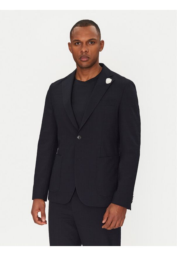 BOSS Marynarka C-Hanry-252 50540784 Granatowy Slim Fit. Kolor: niebieski. Materiał: syntetyk