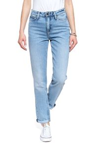 Lee - SPODNIE DAMSKIE LEE Mom Straight GET LIGHT L32IGASM 112107564