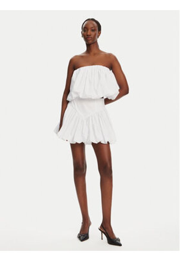 BARDOT Spódnica mini Lissett Poplin 59796SB Biały Regular Fit. Kolor: biały. Materiał: bawełna
