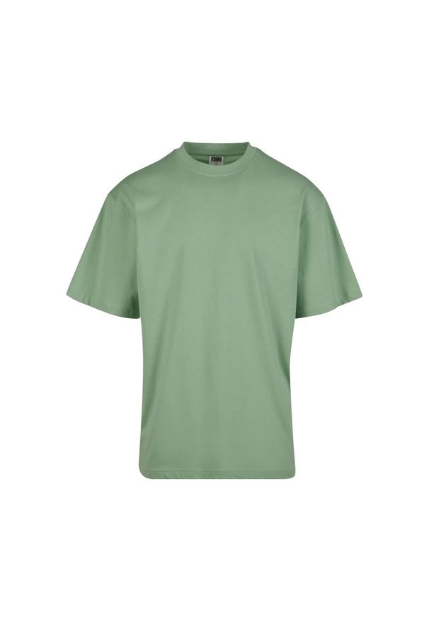 Urban Classics - Koszulka Męska Taliowana Gładka Organiczna. Kolor: zielony. Wzór: gładki