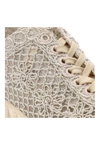 Beżowe Półbuty Artiker Modne Obuwie Damskie. Zapięcie: sznurówki. Kolor: beżowy. Materiał: koronka, materiał #3