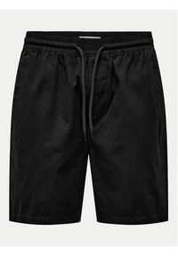 Only & Sons Szorty materiałowe Tel 22027949 Czarny Regular Fit. Kolor: czarny. Materiał: bawełna #6