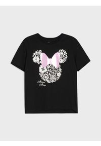 Sinsay - Bawełniana koszulka z nadrukiem Minnie Mouse - czarny. Kolor: czarny. Materiał: bawełna. Wzór: motyw z bajki, nadruk #1