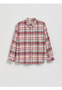 Reserved - Bawełniana koszula w kratę - czerwony. Kolor: czerwony. Materiał: bawełna #1