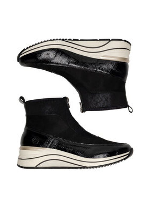 Remonte Botki D0T71-01 Czarny. Kolor: czarny. Materiał: materiał