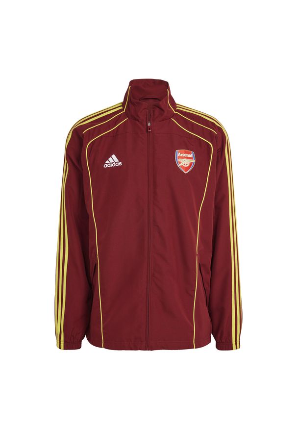 Adidas - Kurtka z dresu Arsenal Ubp Tt Marnob 2024/25. Kolor: czerwony. Materiał: dresówka. Sport: piłka nożna